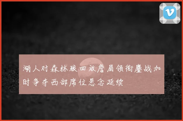 湖人对森林狼回放詹眉领衔鏖战加时争夺西部席位悬念延续